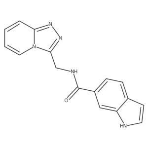 O=C(NCc1nnc2ccccn12)c1ccc2cc[nH]c2c1结构式