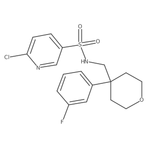 6-chloro-N-{[4-(3-fluorophenyl)oxan-4-yl]methyl}pyridine-3-sulfonamide Structure