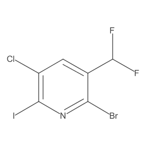 2-Bromo-5-chloro-3-(difluoromethyl)-6-iodopyridine Structure