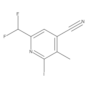 4-Cyano-6-(difluoromethyl)-2-iodo-3-methylpyridine结构式