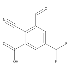 2-Cyano-5-(difluoromethyl)-3-formylbenzoic acid Structure