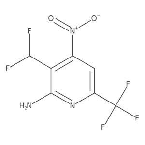 3-(Difluoromethyl)-4-nitro-6-(trifluoromethyl)pyridin-2-amine结构式