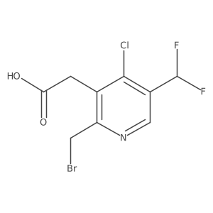 2-(Bromomethyl)-4-chloro-5-(difluoromethyl)pyridine-3-acetic acid结构式
