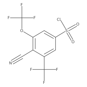 4-Cyano-3-trifluoromethoxy-5-(trifluoromethyl)benzenesulfonyl chloride Structure