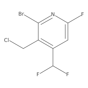 2-Bromo-3-(chloromethyl)-4-(difluoromethyl)-6-fluoropyridine Structure