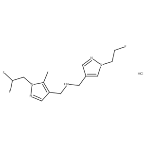 N-[[1-(2,2-difluoroethyl)-5-methylpyrazol-4-yl]methyl]-1-[1-(2-fluoroethyl)pyrazol-4-yl]methanamine;hydrochloride Structure