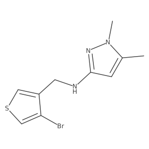 1H-Pyrazol-3-amine, N-[(4-bromo-3-thienyl)methyl]-1,5-dimethyl-结构式