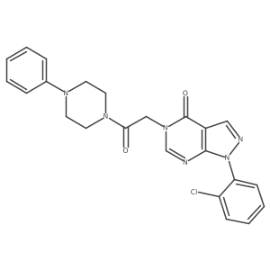 1-(2-chlorophenyl)-5-[2-oxo-2-(4-phenylpiperazin-1-yl)ethyl]-1H,4H,5H-pyrazolo[3,4-d]pyrimidin-4-one结构式