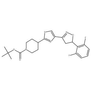 Tert-butyl 4-(4-(5-(2,6-difluorophenyl)-4,5-dihydroisoxazol-3-yl)thiazol-2-yl)piperidine-1-carboxylate Structure