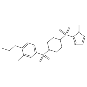 1-((4-ethoxy-3-methylphenyl)sulfonyl)-4-((1-methyl-1H-imidazol-2-yl)sulfonyl)piperidine Structure