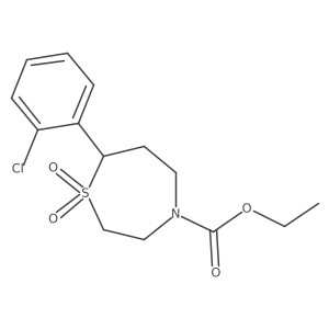 Ethyl 7-(2-chlorophenyl)-1,4-thiazepane-4-carboxylate 1,1-dioxide Structure