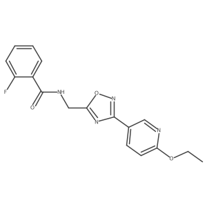 N-((3-(6-ethoxypyridin-3-yl)-1,2,4-oxadiazol-5-yl)methyl)-2-fluorobenzamide Structure