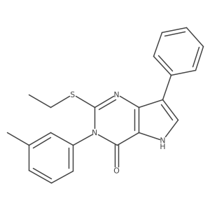 2-(ethylthio)-7-phenyl-3-(m-tolyl)-3H-pyrrolo[3,2-d]pyrimidin-4(5H)-one结构式