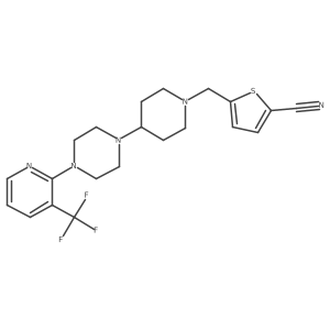 5-((4-(4-(3-(Trifluoromethyl)pyridin-2-yl)piperazin-1-yl)piperidin-1-yl)methyl)thiophene-2-carbonitrile Structure