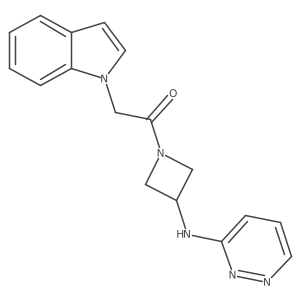 2-(1H-indol-1-yl)-1-(3-(pyridazin-3-ylamino)azetidin-1-yl)ethan-1-one结构式