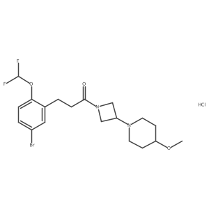 3-[5-Bromo-2-(difluoromethoxy)phenyl]-1-[3-(4-methoxypiperidin-1-yl)azetidin-1-yl]propan-1-one hydrochloride Structure