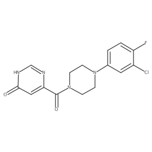 (4-(3-Chloro-4-fluorophenyl)piperazin-1-yl)(6-hydroxypyrimidin-4-yl)methanone结构式