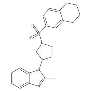 2-methyl-1-(1-((5,6,7,8-tetrahydronaphthalen-2-yl)sulfonyl)pyrrolidin-3-yl)-1H-benzo[d]imidazole结构式