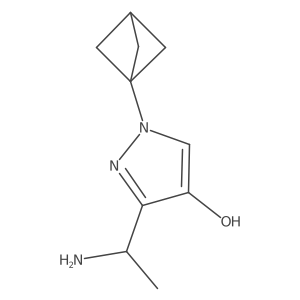 3-(1-aminoethyl)-1-{bicyclo[1.1.1]pentan-1-yl}-1H-pyrazol-4-ol结构式