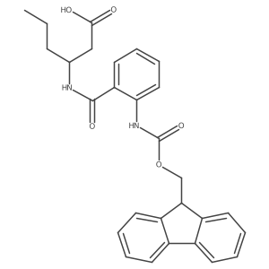 (3R)-3-{[2-({[(9H-fluoren-9-yl)methoxy]carbonyl}amino)phenyl]formamido}hexanoic acid结构式