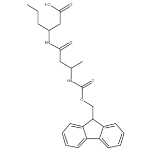 (3S)-3-[3-({[(9H-fluoren-9-yl)methoxy]carbonyl}amino)butanamido]hexanoic acid Structure
