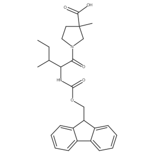 1-[2-({[(9H-fluoren-9-yl)methoxy]carbonyl}amino)-3-methylpentanoyl]-3-methylpyrrolidine-3-carboxylic acid结构式