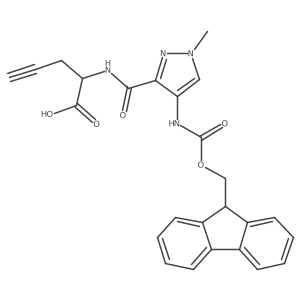 2-{[4-({[(9H-fluoren-9-yl)methoxy]carbonyl}amino)-1-methyl-1H-pyrazol-3-yl]formamido}pent-4-ynoic acid Structure