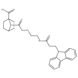7-{2-[2-({[(9H-fluoren-9-yl)methoxy]carbonyl}amino)ethoxy]acetyl}-7-azabicyclo[2.2.1]heptane-1-carboxylic acid结构式