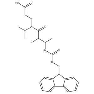 3-[3-({[(9H-fluoren-9-yl)methoxy]carbonyl}amino)-2-methyl-N-(propan-2-yl)butanamido]propanoic acid Structure