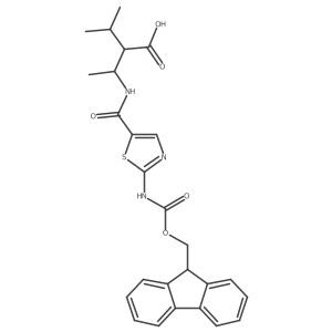 3-{[2-({[(9H-fluoren-9-yl)methoxy]carbonyl}amino)-1,3-thiazol-5-yl]formamido}-2-(propan-2-yl)butanoic acid结构式