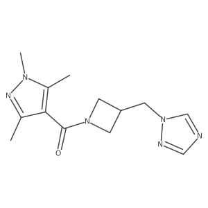(3-((1H-1,2,4-triazol-1-yl)methyl)azetidin-1-yl)(1,3,5-trimethyl-1H-pyrazol-4-yl)methanone结构式