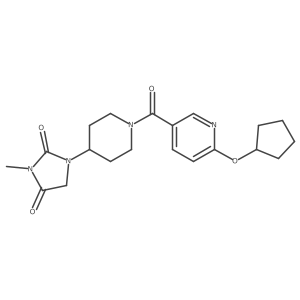 1-(1-(6-(Cyclopentyloxy)nicotinoyl)piperidin-4-yl)-3-methylimidazolidine-2,4-dione Structure