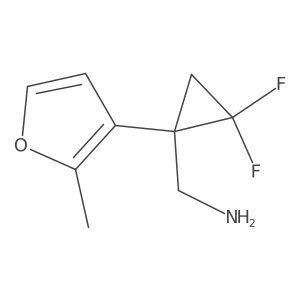 [2,2-Difluoro-1-(2-methylfuran-3-yl)cyclopropyl]methanamine Structure