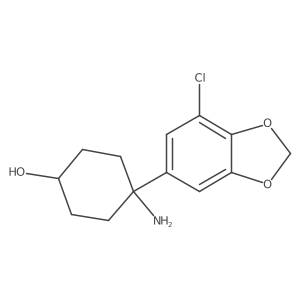 4-Amino-4-(7-chloro-1,3-dioxaindan-5-yl)cyclohexan-1-ol结构式