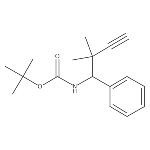 tert-butyl N-(2,2-dimethyl-1-phenylbut-3-yn-1-yl)carbamate结构式