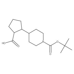 2-(1-(tert-Butoxycarbonyl)piperidin-4-yl)cyclopentane-1-carboxylic acid Structure