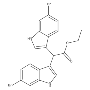 Ethyl 2,2-bis(6-bromo-1H-indol-3-yl)acetate结构式