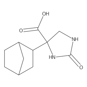 4-(2-Bicyclo[2.2.1]heptanyl)-2-oxoimidazolidine-4-carboxylic acid结构式
