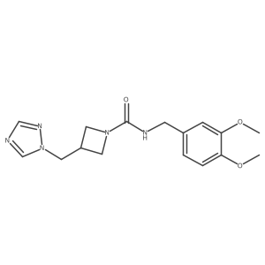 3-((1H-1,2,4-triazol-1-yl)methyl)-N-(3,4-dimethoxybenzyl)azetidine-1-carboxamide Structure
