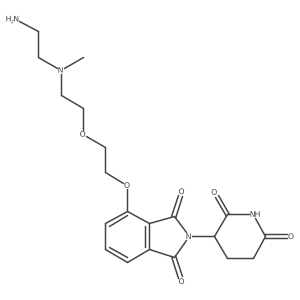 4-[2-[2-[2-Aminoethyl(methyl)amino]ethoxy]ethoxy]-2-(2,6-dioxo-3-piperidyl)isoindoline-1,3-dione结构式