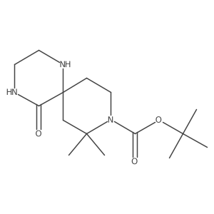 tert-Butyl 8,8-dimethyl-5-oxo-1,4,9-triazaspiro[5.5]undecane-9-carboxylate Structure