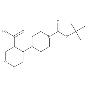 4-[1-[(2-Methylpropan-2-yl)oxycarbonyl]piperidin-4-yl]oxane-3-carboxylic acid Structure