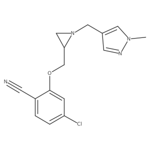 4-Chloro-2-[[1-[(1-methylpyrazol-4-yl)methyl]aziridin-2-yl]methoxy]benzonitrile Structure