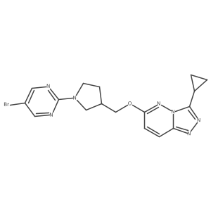5-Bromo-2-{3-[({3-cyclopropyl-[1,2,4]triazolo[4,3-b]pyridazin-6-yl}oxy)methyl]pyrrolidin-1-yl}pyrimidine结构式