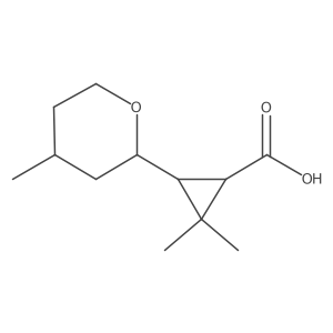 rac-2,2-dimethyl-3-[(2R,4S)-4-methyloxan-2-yl]cyclopropane-1-carboxylic acid Structure