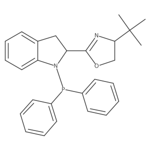 (S)-4-(tert-Butyl)-2-((S)-1-(diphenylphosphanyl)indolin-2-yl)-4,5-dihydrooxazole Structure