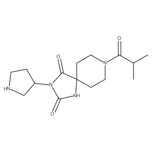 8-Isobutyryl-3-(pyrrolidin-3-yl)-1,3,8-triazaspiro[4.5]decane-2,4-dione结构式