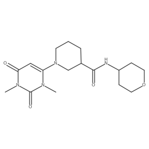 1-(1,3-dimethyl-2,6-dioxo-1,2,3,6-tetrahydropyrimidin-4-yl)-N-(oxan-4-yl)piperidine-3-carboxamide Structure