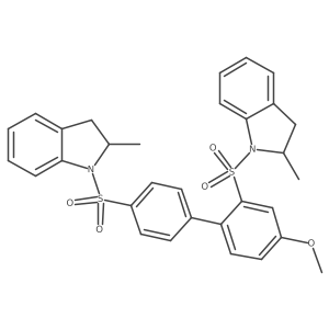 1-({4-methoxy-4'-[(2-methyl-2,3-dihydro-1H-indol-1-yl)sulfonyl]-[1,1'-biphenyl]-2-yl}sulfonyl)-2-methyl-2,3-dihydro-1H-indole结构式