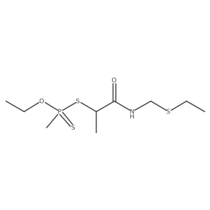 Phosphonodithioic acid, methyl-, O-ethyl ester, S-ester with N-[(ethylthio)methyl]-2-mercaptopropionamide结构式